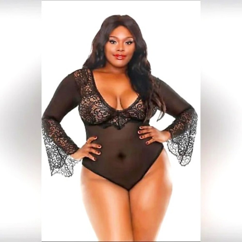 Fantasy Lingerie Aurora Bell Sleeved Bodysuit